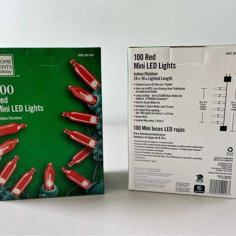 Red LED String Lights-2 boxes NWT